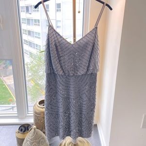 Adrianna Papell Sequin Stripe Embellished Dress